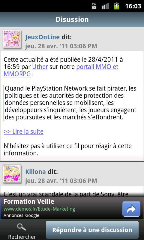 Forums JeuxOnLine