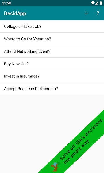 DecidApp Demo. Decision Making