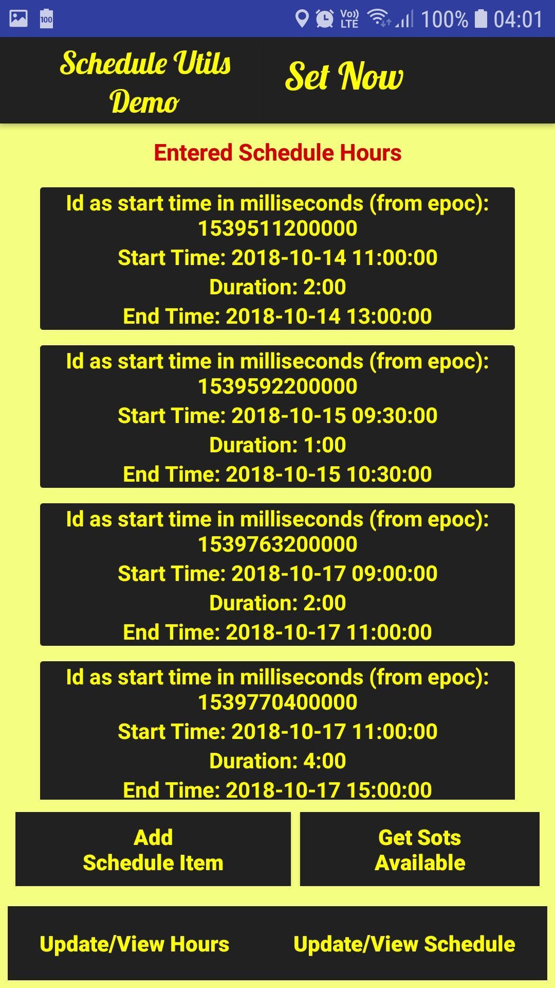Schedule Utilities