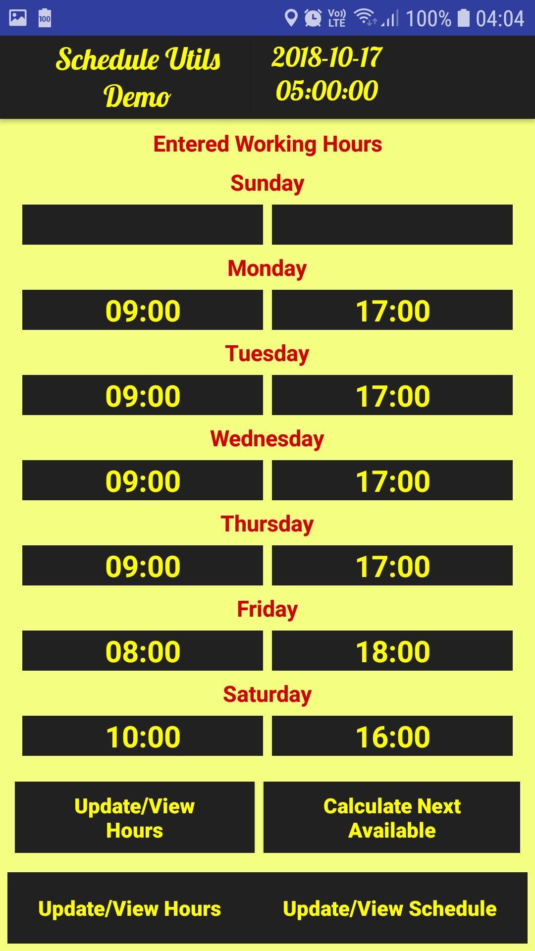 Schedule Utilities