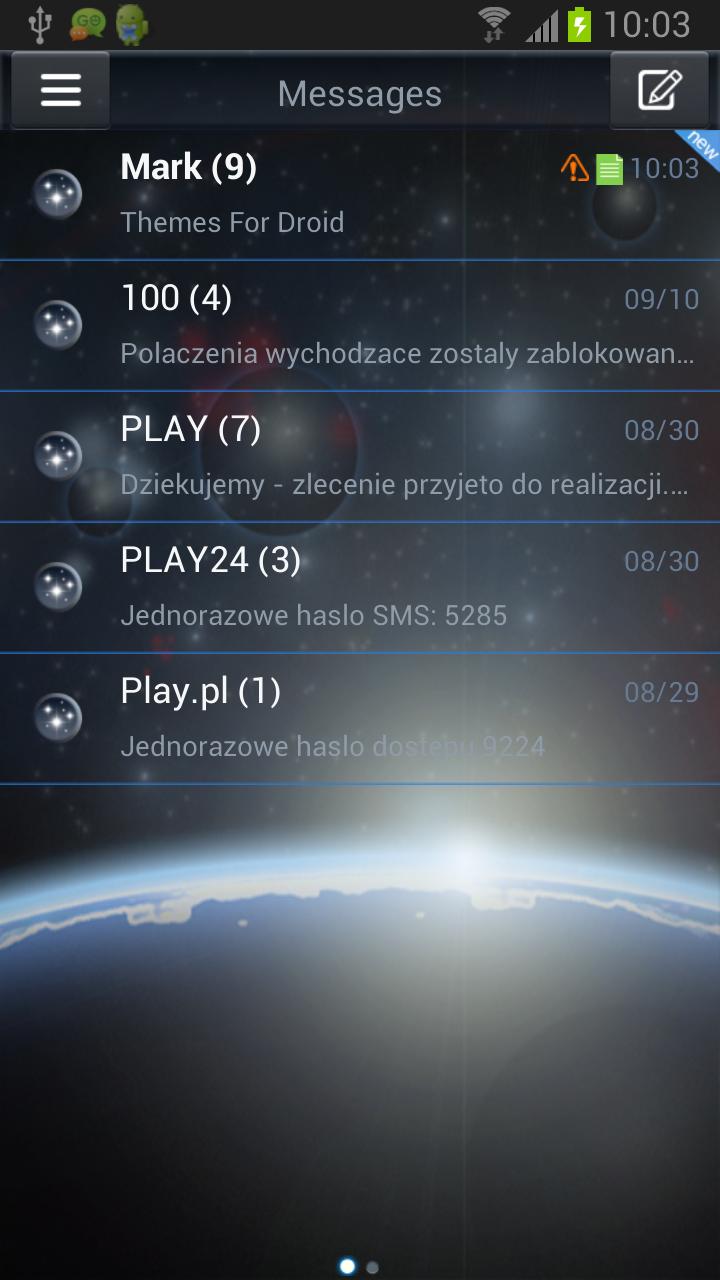 Theme Universe for GO SMS Pro