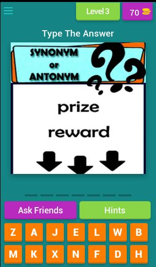 Synonyms & Antonyms Word Guess