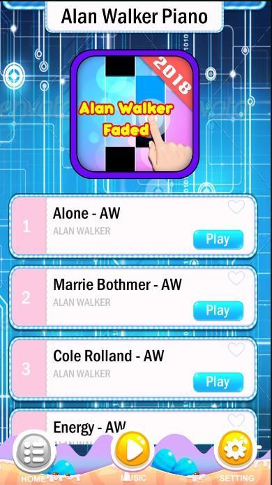 Faded Tap Piano - Alan Walker Tiles 2019