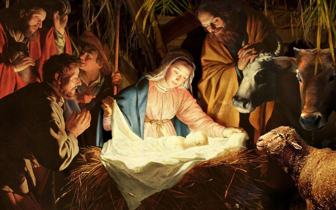 Jesus in Manger Live Wallpaper