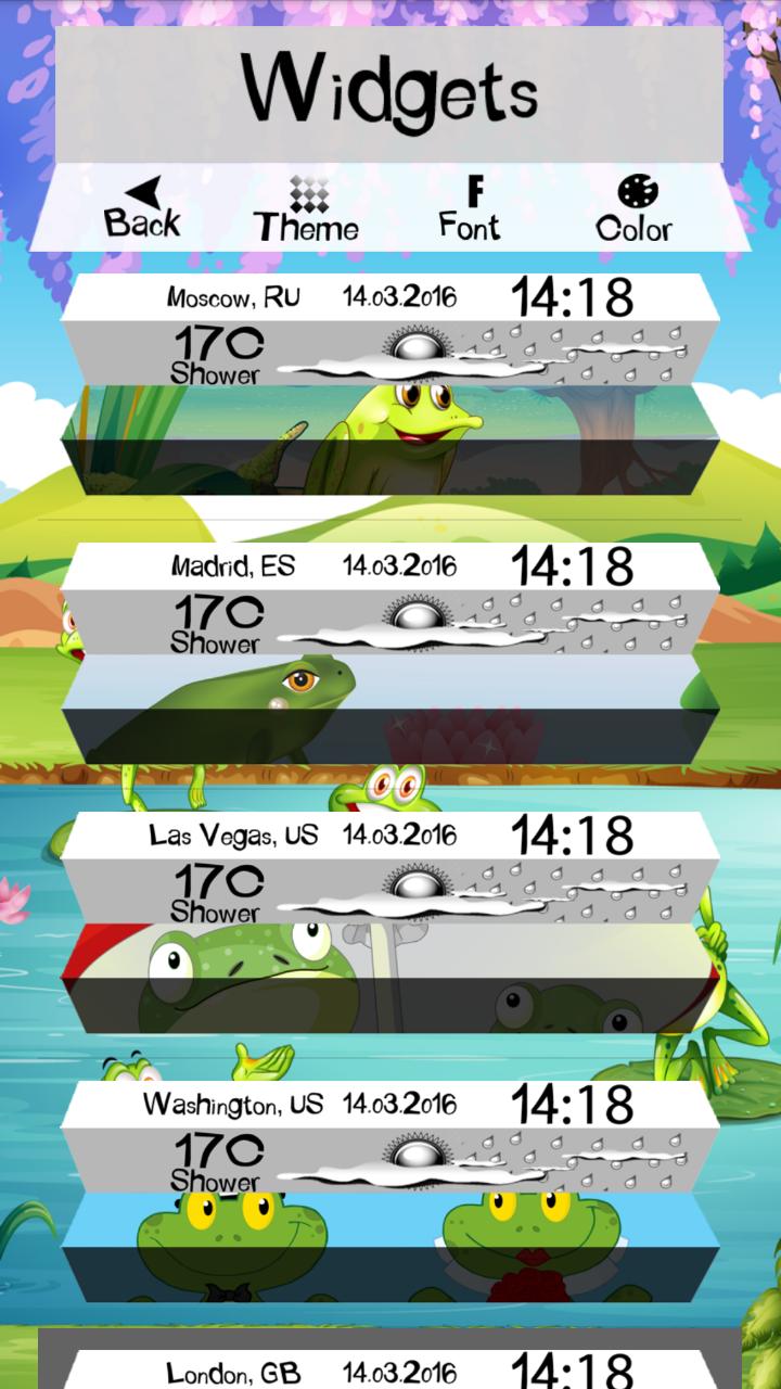 Clock Weather Widget Frogs