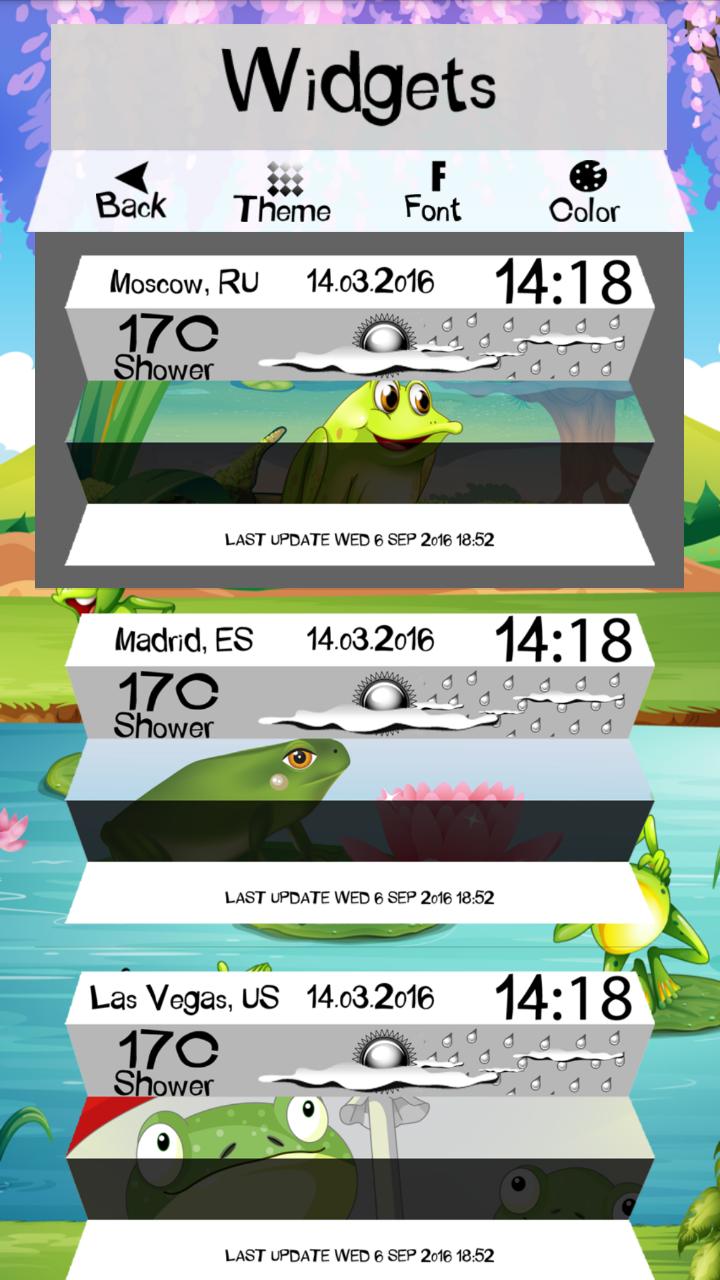 Clock Weather Widget Frogs
