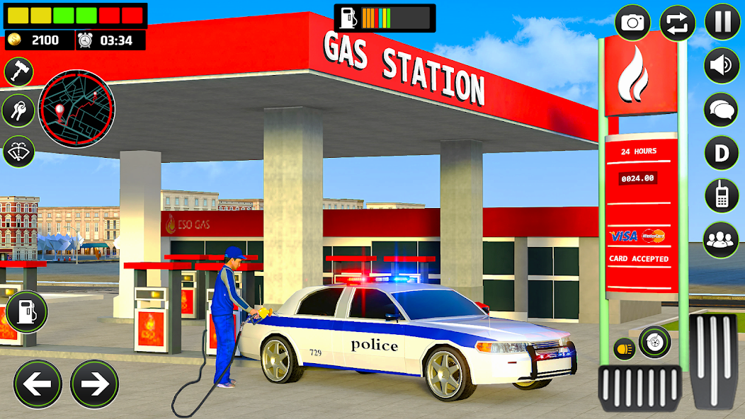 Gas Station Police Car Parking