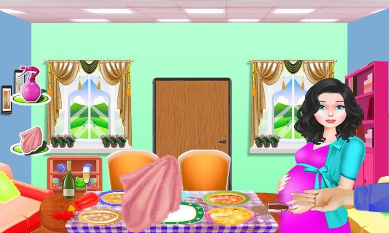 Pregnant Mom Washing Dishes