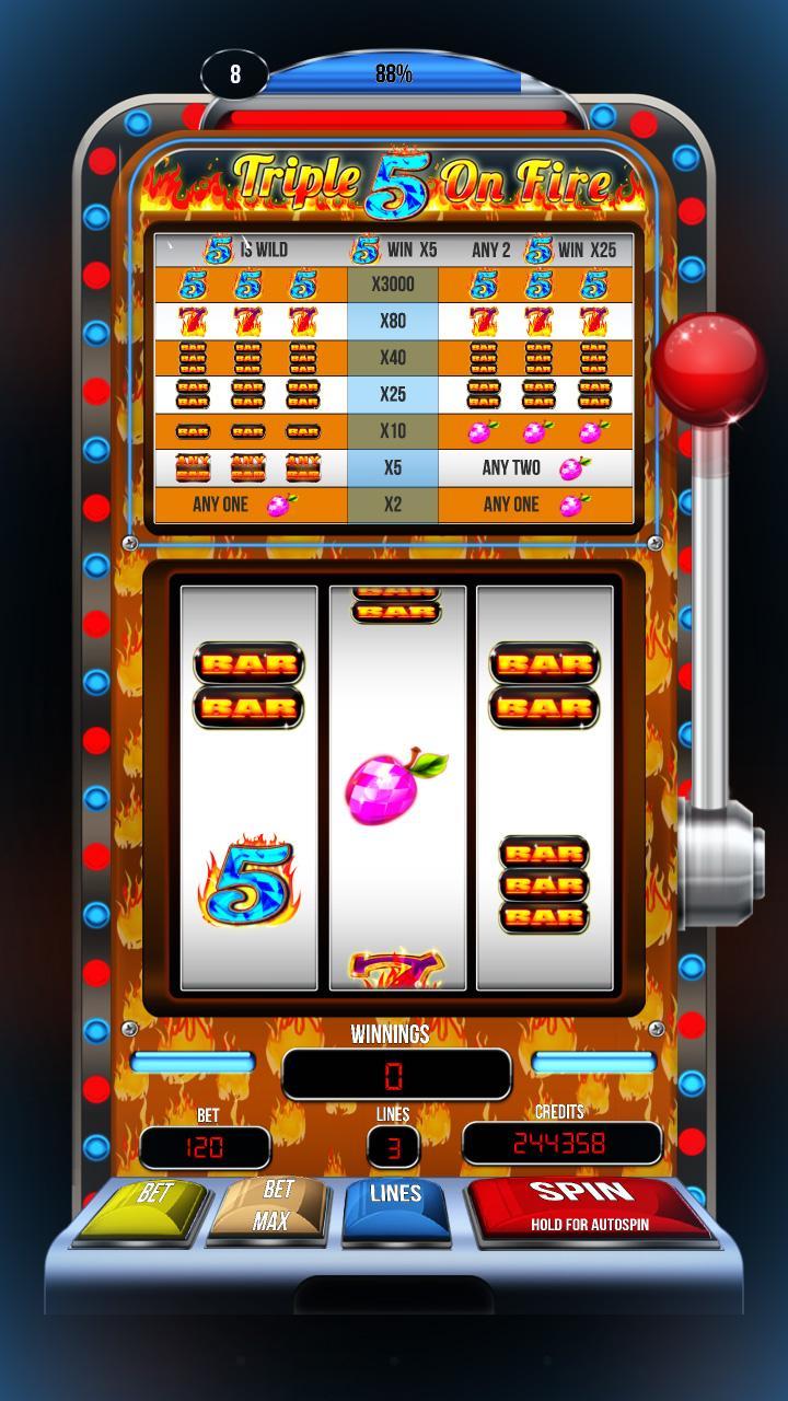 Triple 5 On Fire: slot machine