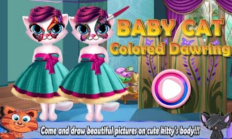 Baby Cat Colored Drawing