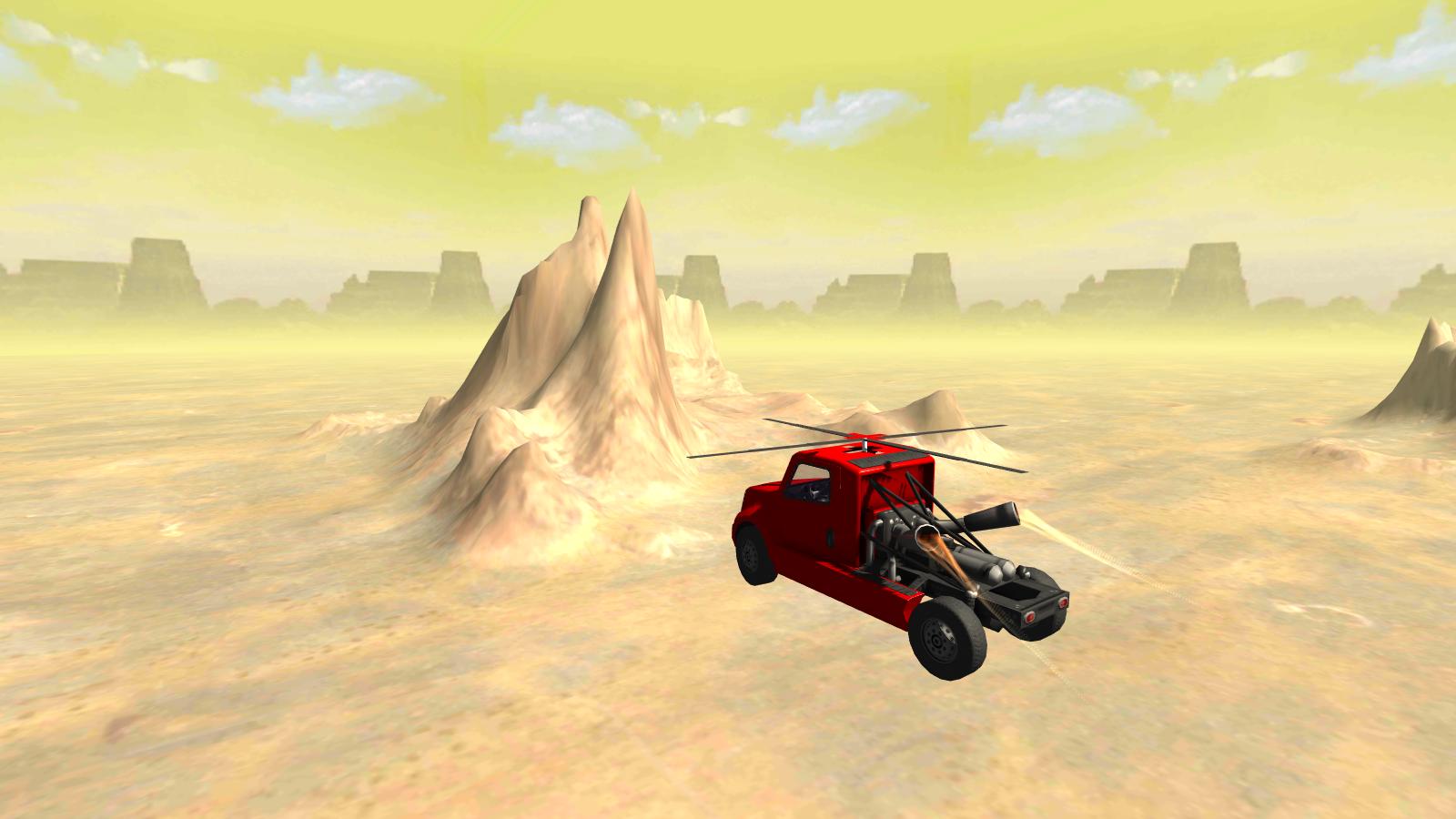 Flying Helicopter Truck Flight