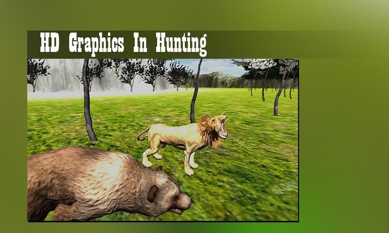 Jungle Hunting Lion