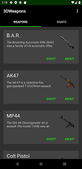 3D Weapons - Guns in Augmented