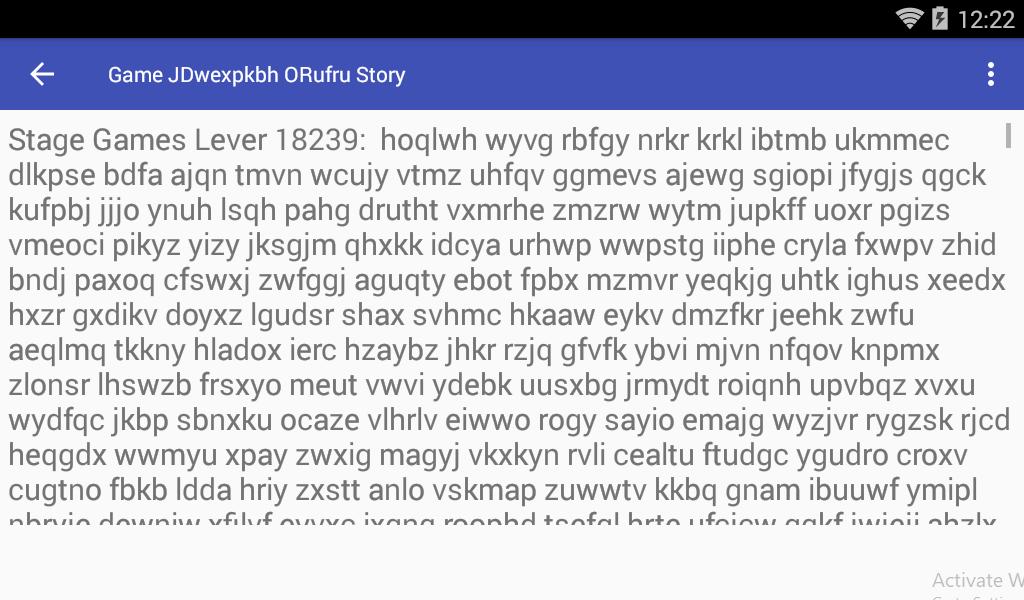 Game JDwexpkbh ORufru Story