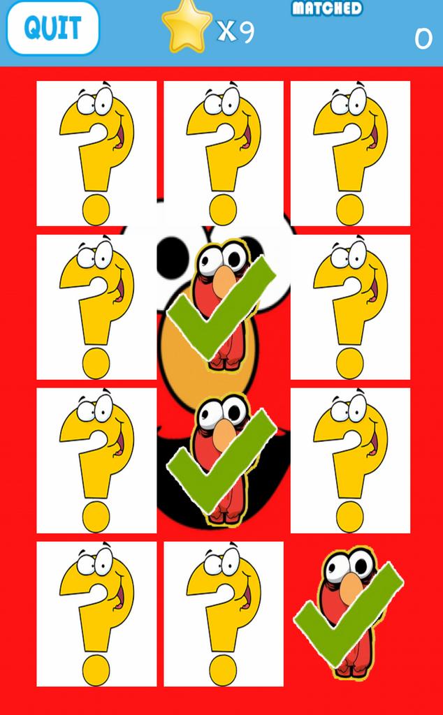 Matching Elmo Card Game
